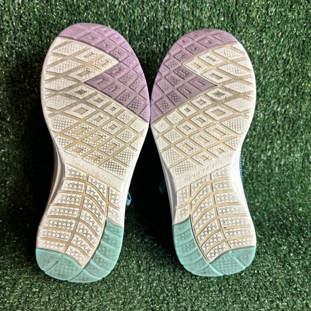 Skechers Dynamic Tread Journey Time Athletic Sneaker Blue Lavender Kids Sz 13.5
